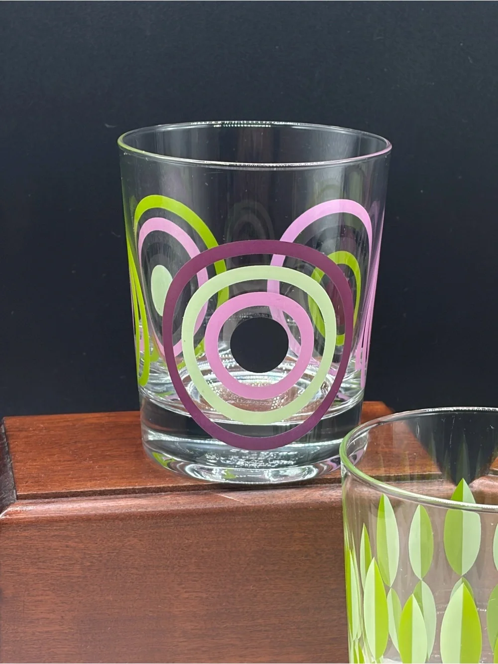 Set of 3 Ikea Godis Mix Juice / Lowball Glasses Geometric Retro 2009